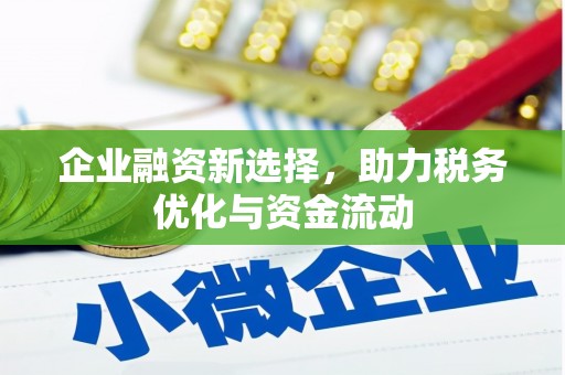 勉县企业融资新选择，助力税务优化与资金流动