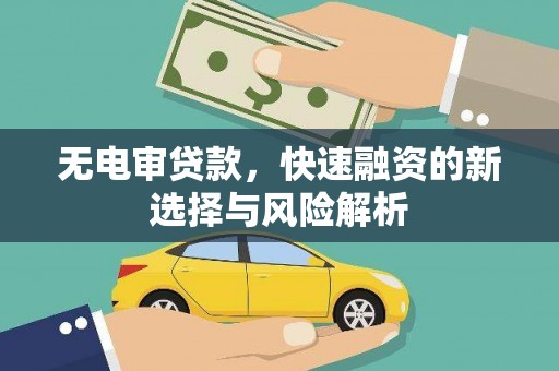 西双版纳无电审贷款，快速融资的新选择与风险解析