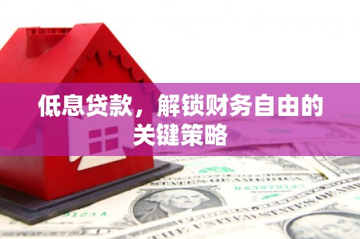 武安低息贷款，解锁财务自由的关键策略